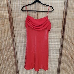 ☆ Vintage 90's Y2K Dollar Formal Red Cowl Neck Dress Size 3X